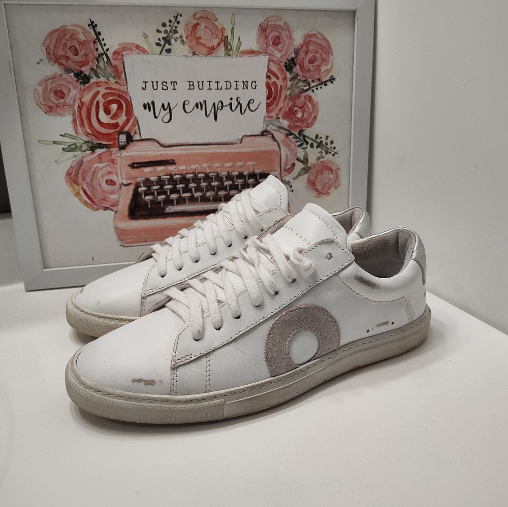 đ„°EUC Oliver Cabell Low 1 Vienna Distressed Look Leather Lace Up Sneaker Trainer - Picture 4 of 16